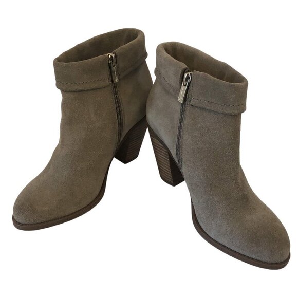 Jessica Simpson Callaghan Ankle Boots Suede Fringe Heeled  Zipper Booties Size 7 - Picture 2 of 14